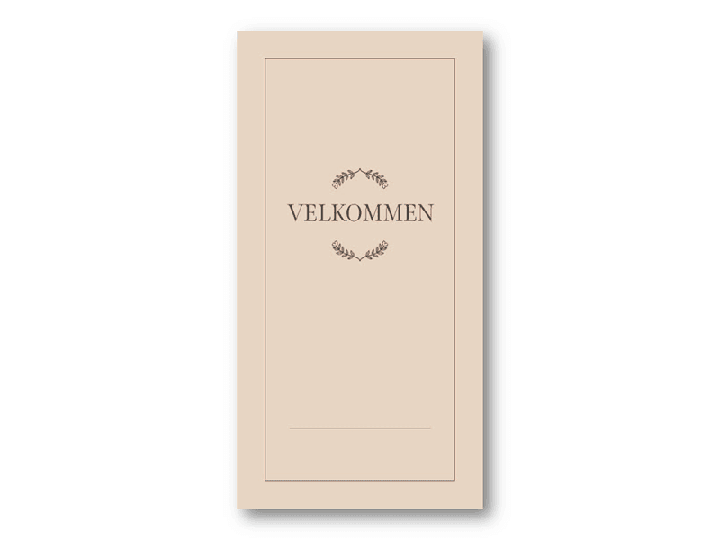 Bordkort | Velkommen | 6,4x13 cm