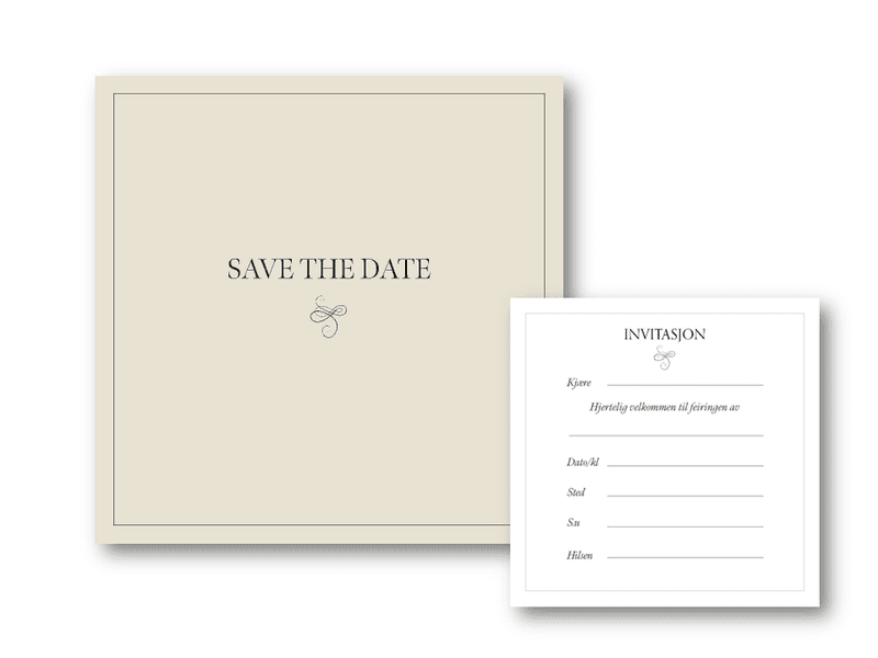 Invitasjon | Save the date | 13x13 cm