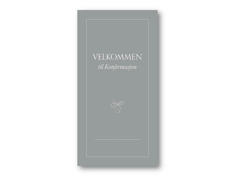 Bordkort | Velkommen til konfirmasjon | 6,4x13 cm