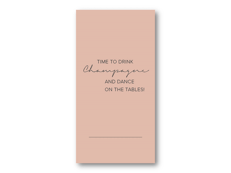 Bordkort | Time to drink champagne | 6,4x13 cm