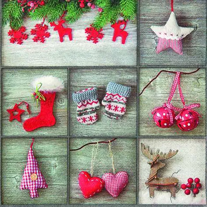 Hovedbilde Servietter, Cottage Winter Patchwork, vanlig ...