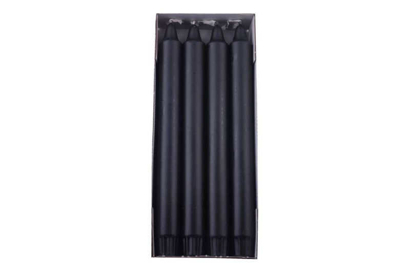 Ren stearinlys 24 cm, 8 pk, Sort