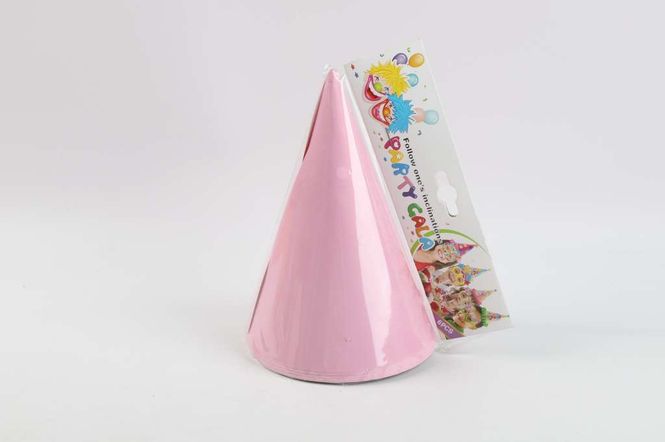Hovedbilde Partyhatt, papp, 6 stk, rosa