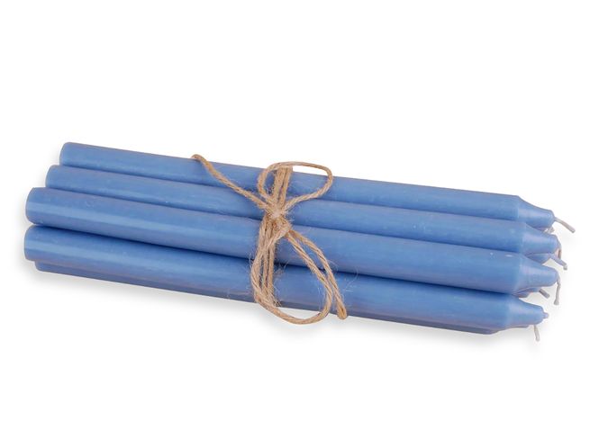 Hovedbilde Rustikk stearinlys, 30 cm, Aqua blå