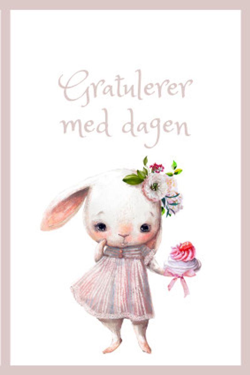 Gratulerer med dagen kanin | 10x15 cm
