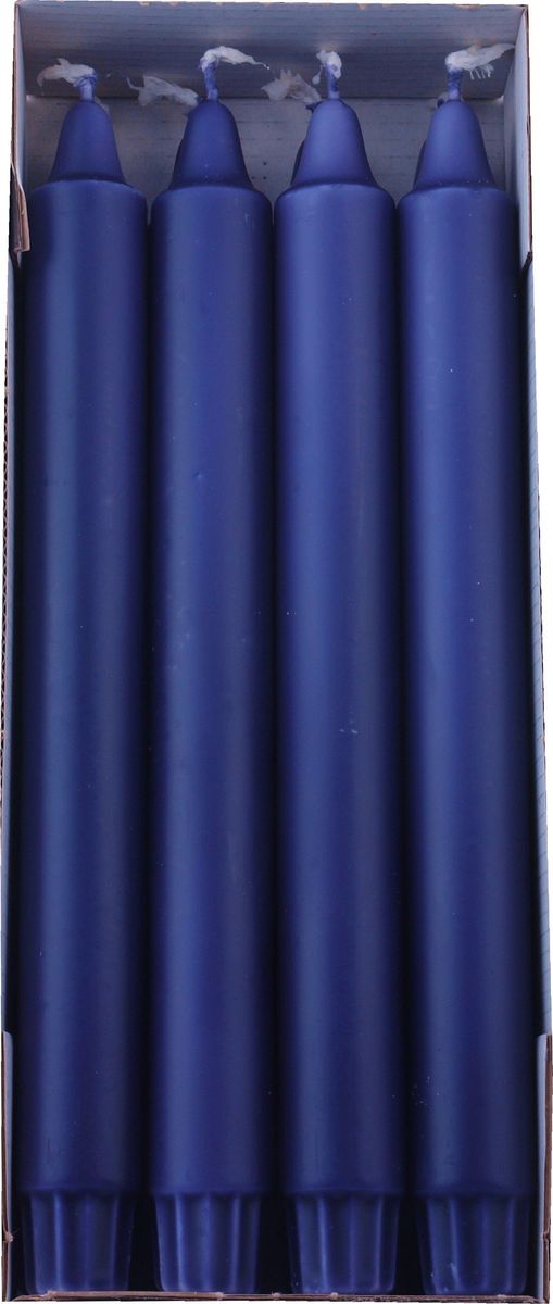 Ren stearinlys 24 cm, 8 pk, Mørk blå