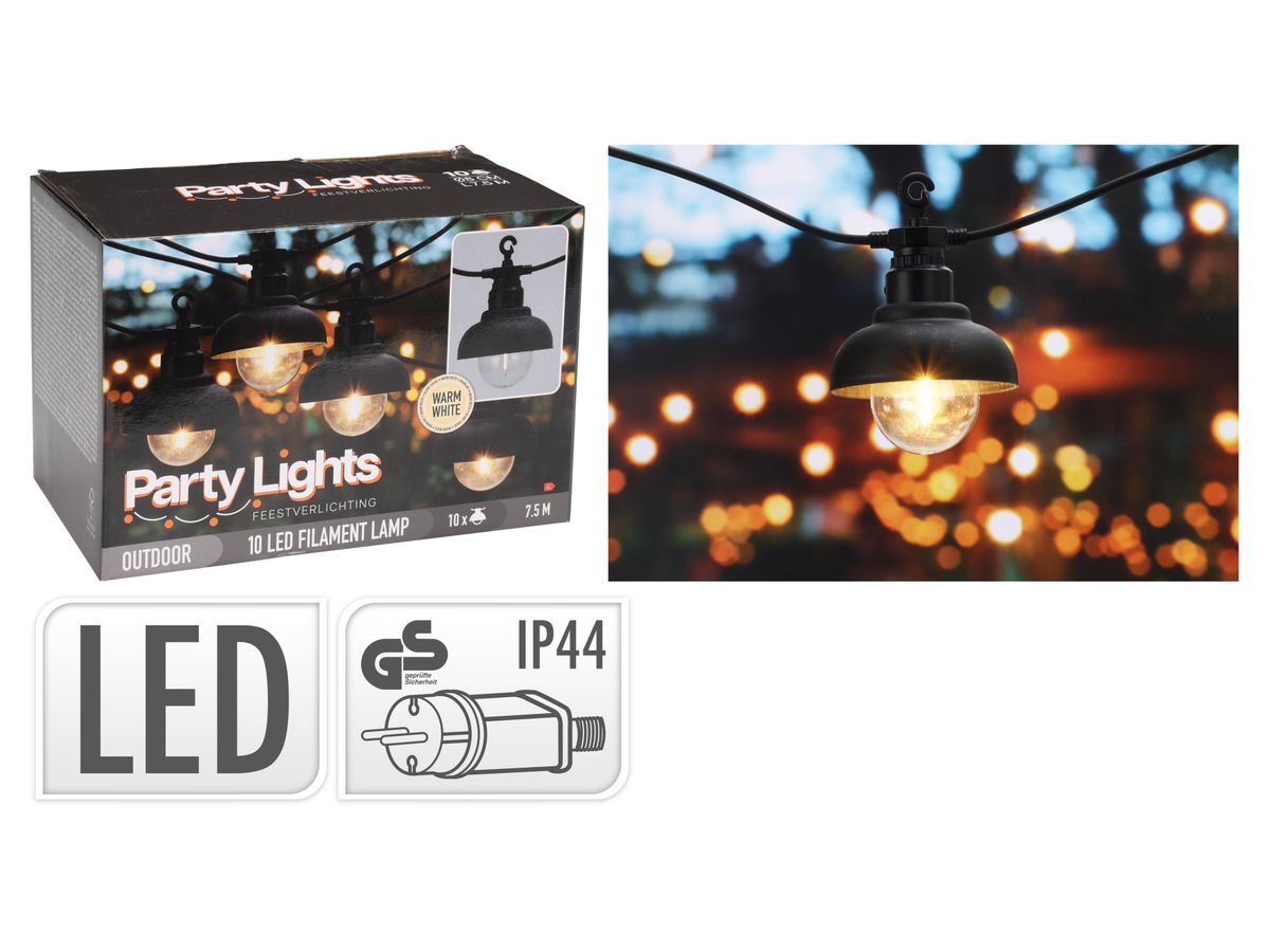 Lyslenke 10 LED varm hvit