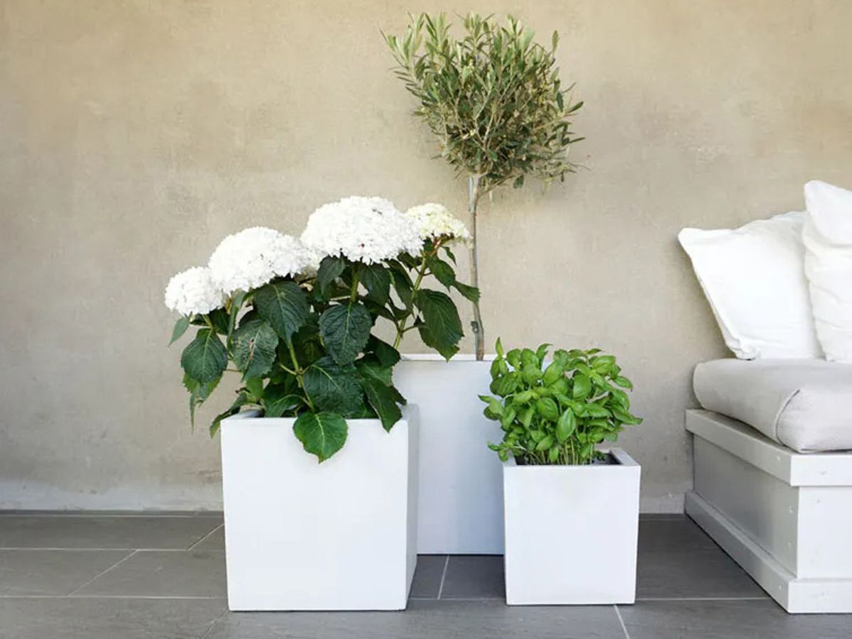 Blomsterpotte, sett av 3, polystone