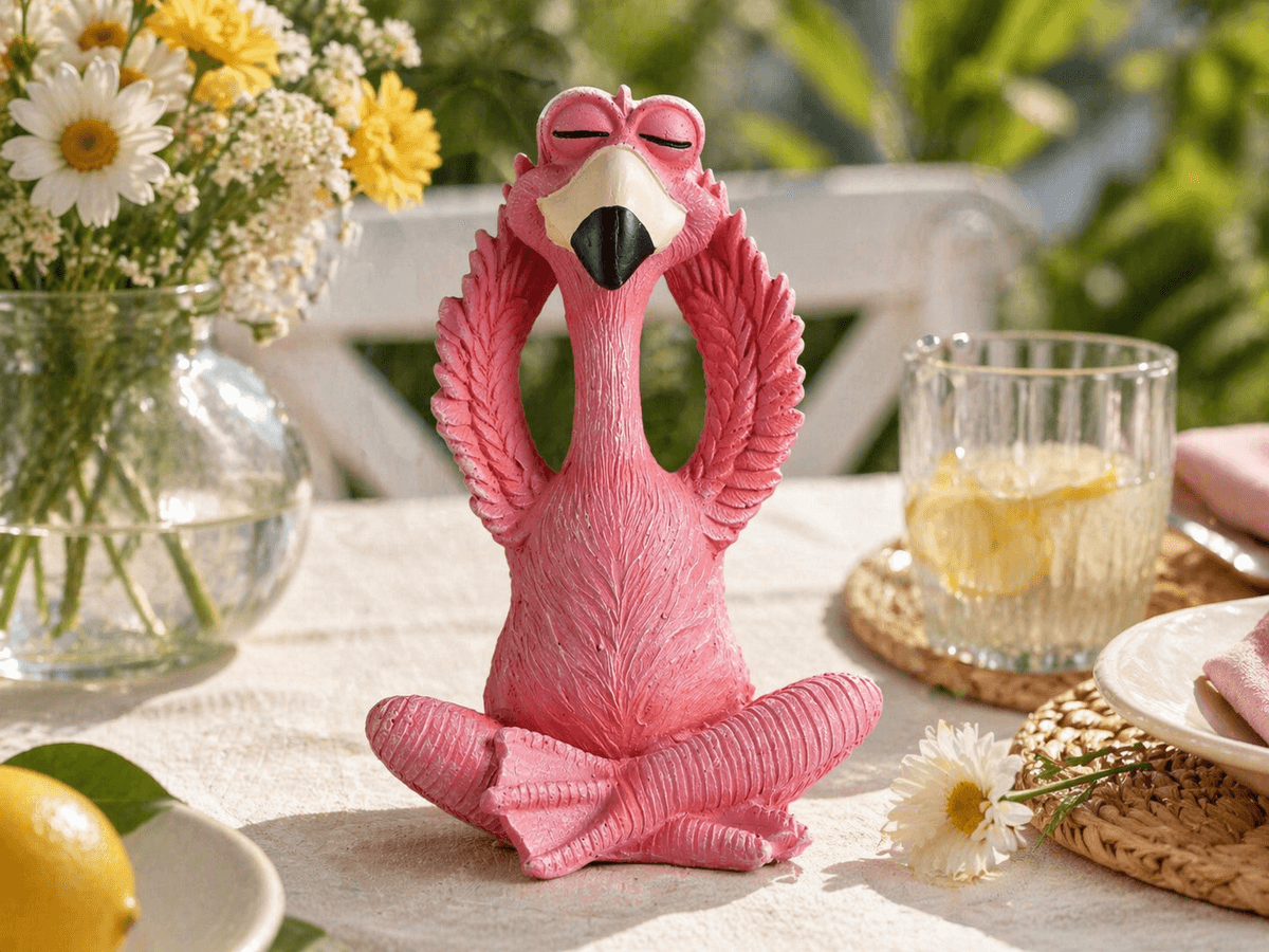 Flamingo yoga, 14x9x8 cm, 3 ass