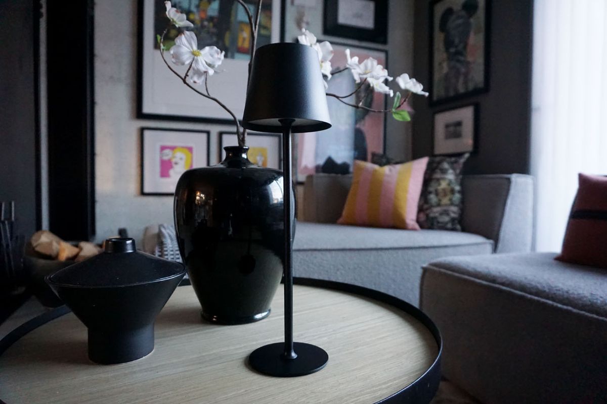 LED-lampe 38x11 cm svart