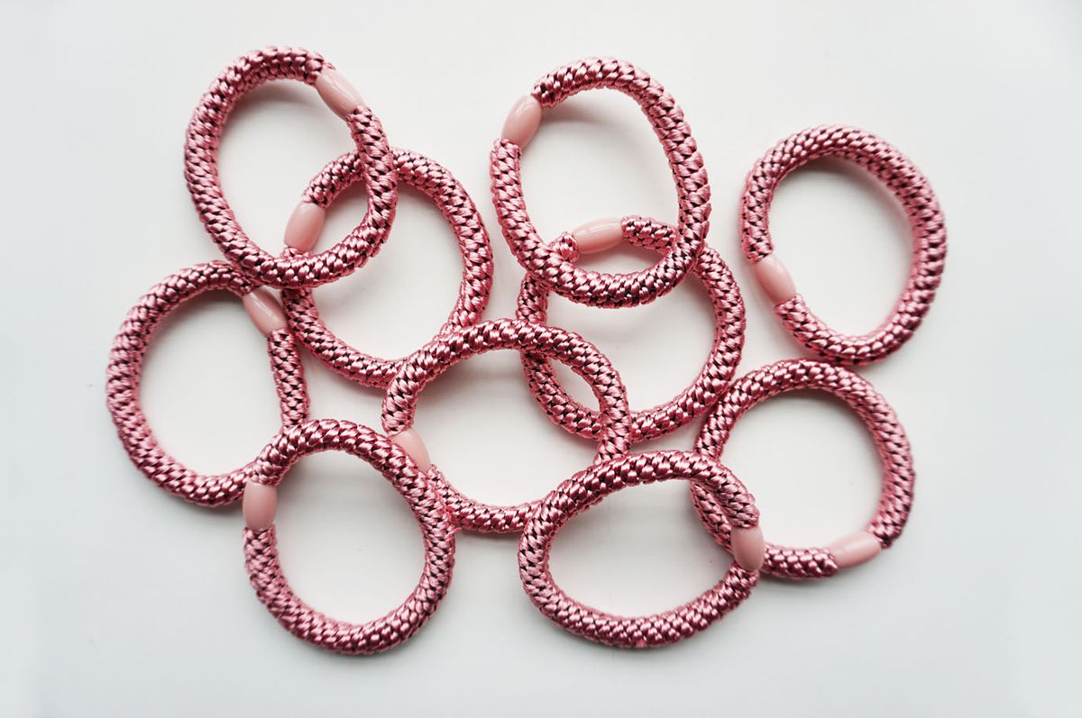 Hårstrikk, rosa, 10 stk