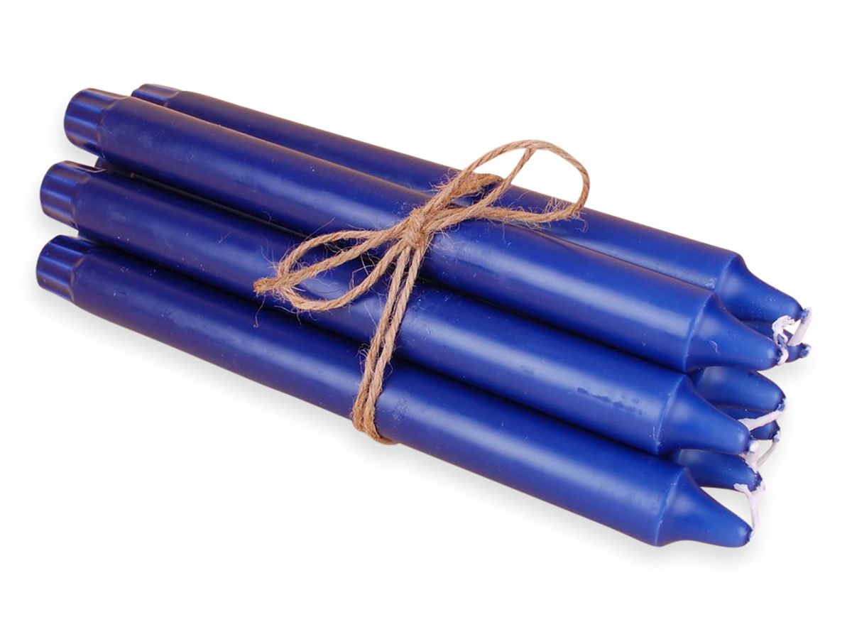Ren stearinlys 24 cm, 8 pk, Mørk blå